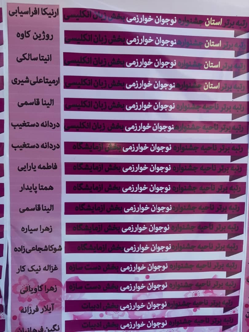 افتخار آفرینان مجتمع آموزشی سرآمد شیراز